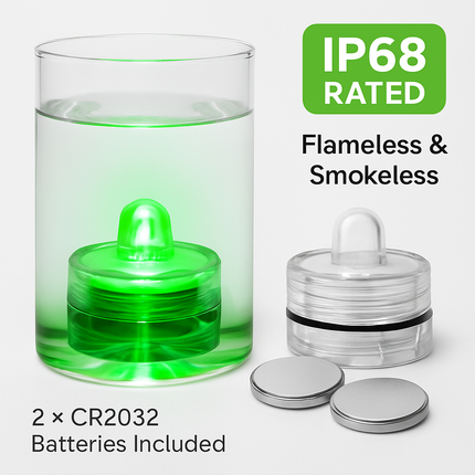 3Pcs Submersible LED Tea Lights Waterproof Candle Lights Battery Operated Decor Lamp