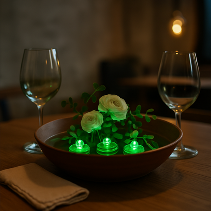 3Pcs Submersible LED Tea Lights Waterproof Candle Lights Battery Operated Decor Lamp