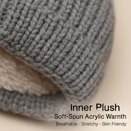 Knit Beanie Hat with Goggles for Cold Weather
