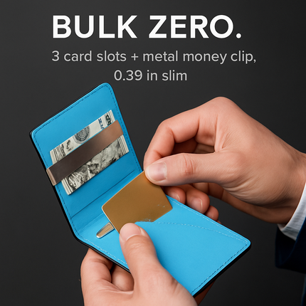 Unisex PU Leather Wallet RFID Blocking Slim Bifold Credit Card Holder with Money Clip