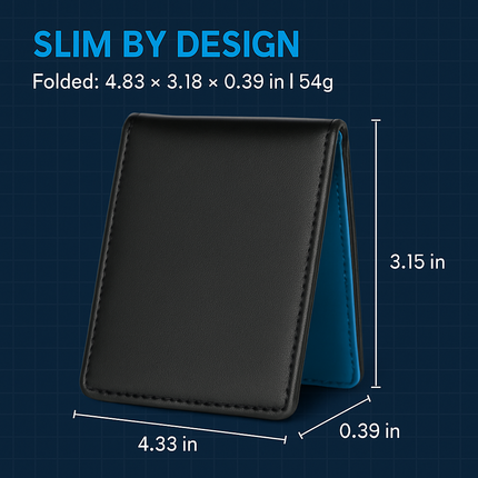 Unisex PU Leather Wallet RFID Blocking Slim Bifold Credit Card Holder with Money Clip