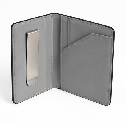 Unisex PU Leather Wallet RFID Blocking Slim Bifold Credit Card Holder with Money Clip