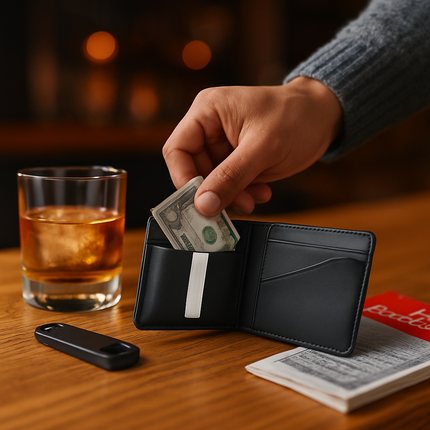 Unisex PU Leather Wallet RFID Blocking Slim Bifold Credit Card Holder with Money Clip