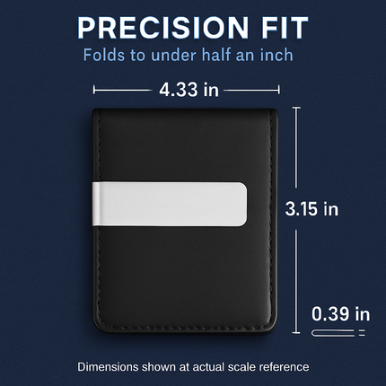 Unisex PU Leather Wallet RFID Blocking Slim Bifold Credit Card Holder with Money Clip