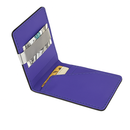 Unisex PU Leather Wallet RFID Blocking Slim Bifold Credit Card Holder with Money Clip