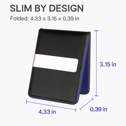 Unisex PU Leather Wallet RFID Blocking Slim Bifold Credit Card Holder with Money Clip