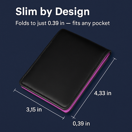 Unisex PU Leather Wallet RFID Blocking Slim Bifold Credit Card Holder with Money Clip