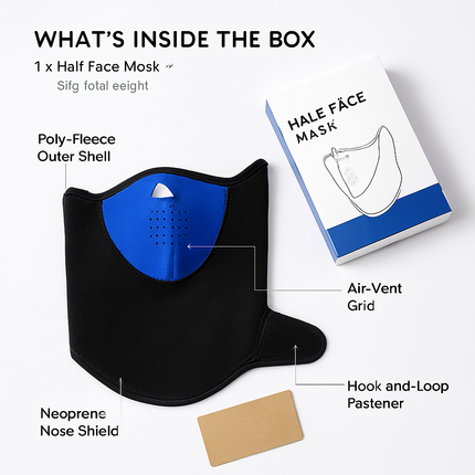 Half Face Mask Breathable Windproof Dustproof Neck Warmer for Bike Motorcycle Racing