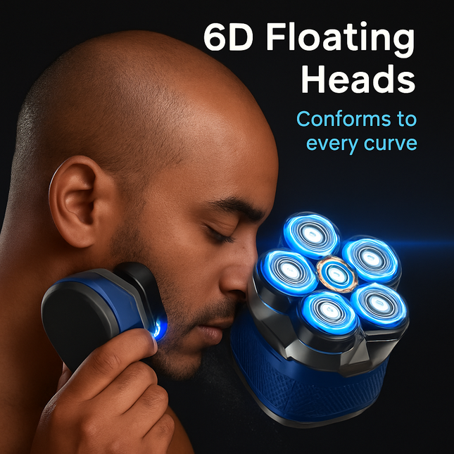 6D Floating Head Cordless Shaver for Men