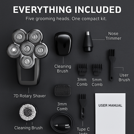 Head Shaver Kit 5-in-1 for Bald Heads - Everyday Grooming