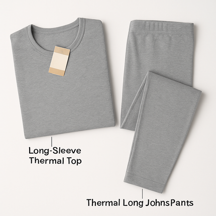Thermal Underwear Set for Men - Long Johns Top & Bottom