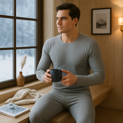 Thermal Underwear Set for Men - Long Johns Top & Bottom