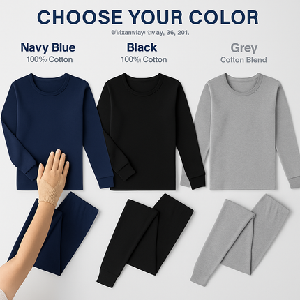 Thermal Underwear Set for Men - Long Johns Top & Bottom