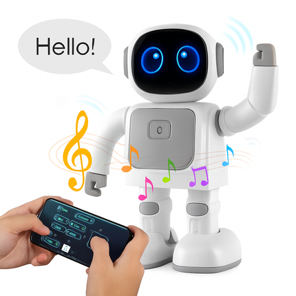 AI Dancing Robot Toy Smart Interactive Learning & Entertainment Robot for Kids
with Bluetooth Music Programmable Moves Voice Assistant
