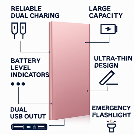Power Bank Ultra-thin External Battery Pack
