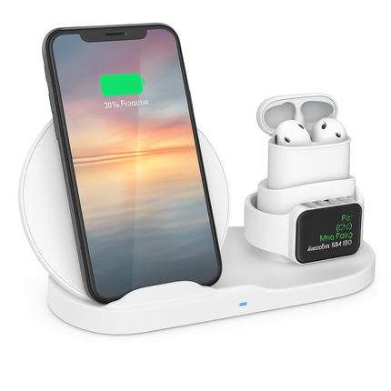 Wireless Charging Station for iPhone, Watch & Earbuds