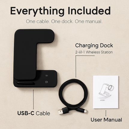 3-in-1 Wireless Charger Stand with 15W Fast Charging