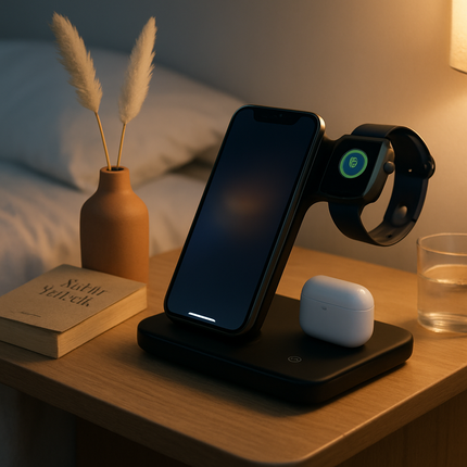3-in-1 Wireless Charger Stand with 15W Fast Charging