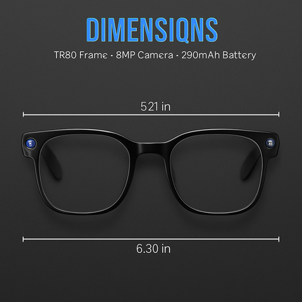 AI Smart Glasses Video Recording Sunglasses with Camera and Audio 8MP HD1080P Real Time Translation 139 Languages Voice Assistant AI Photo Recognition
