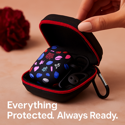 Case with Silicone Cover, Strap and Ear Hooks