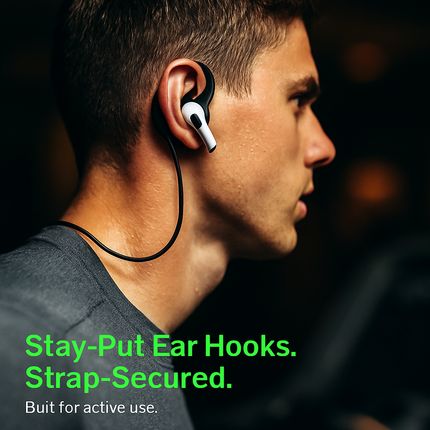 Case with Silicone Cover, Strap and Ear Hooks