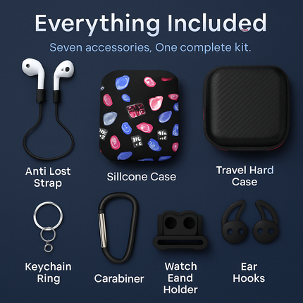 Case with Silicone Cover, Strap and Ear Hooks