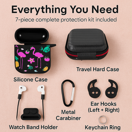 Case with Silicone Cover, Strap and Ear Hooks