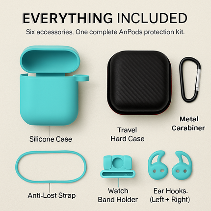 Case with Silicone Cover, Strap and Ear Hooks