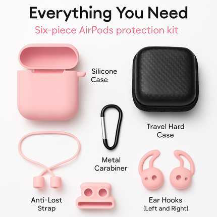 Case with Silicone Cover, Strap and Ear Hooks