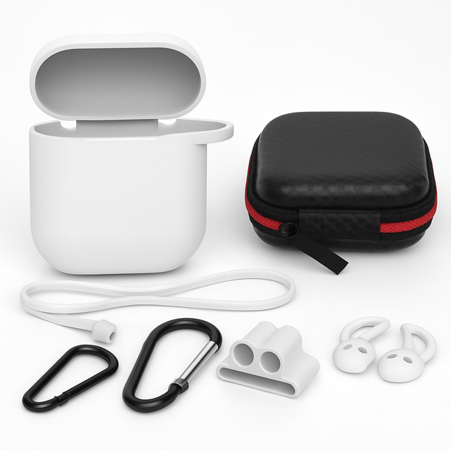 Case with Silicone Cover, Strap and Ear Hooks