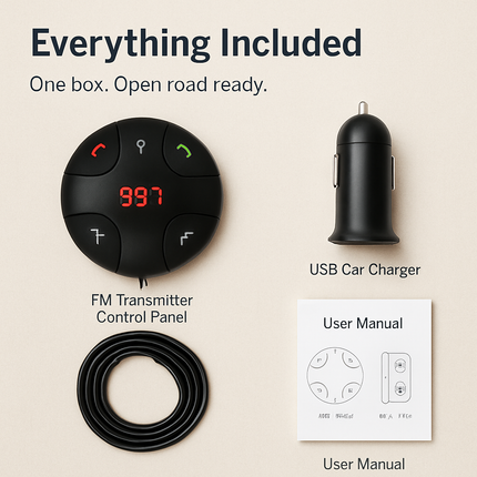 Wireless FM Transmitter Car Kit for Hands-Free Calls