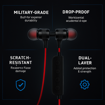 Wireless Headsets In-Ear Neckband Headphones Sweat-proof Sport Earbuds w/ Call Alert Number Broadcast For Gym Running Hiking