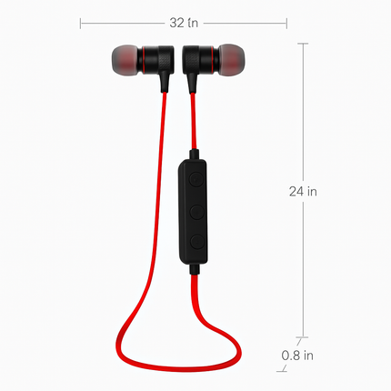 Wireless Headsets In-Ear Neckband Headphones Sweat-proof Sport Earbuds w/ Call Alert Number Broadcast For Gym Running Hiking