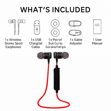 Wireless Headsets In-Ear Neckband Headphones Sweat-proof Sport Earbuds w/ Call Alert Number Broadcast For Gym Running Hiking