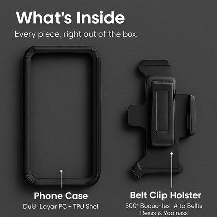 Shockproof Phone Case: All-Round Protection with Belt Clip