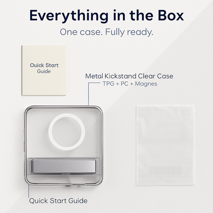 Metal Kickstand Clear Case for iPhone – MagSafe Ready