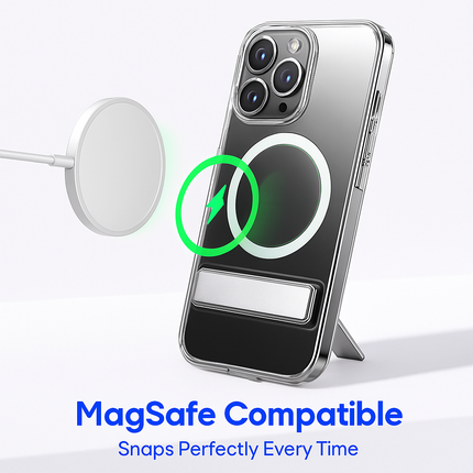 Metal Kickstand Clear Case for iPhone – MagSafe Ready