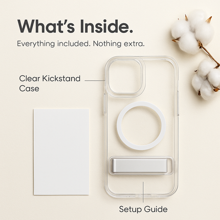 Metal Kickstand Clear Case for iPhone – MagSafe Ready