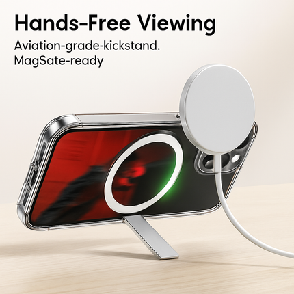 Metal Kickstand Clear Case for iPhone – MagSafe Ready