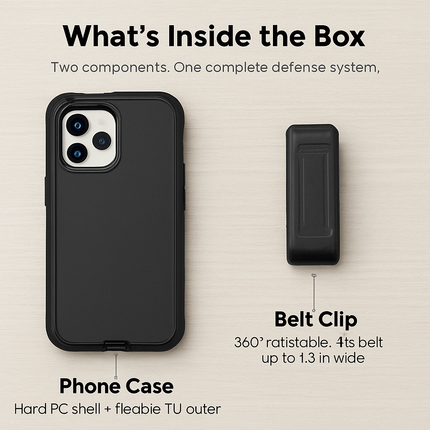 Shockproof Phone Case: All-Round Protection with Belt Clip