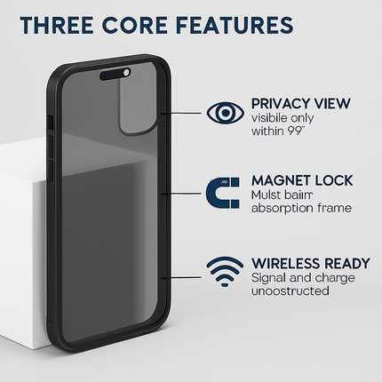 Privacy Magnetic Phone Case 360° Anti-Spy Full Protection
