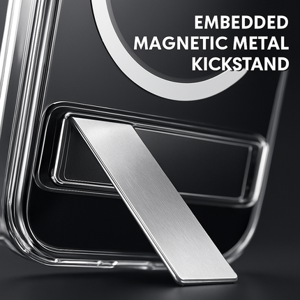Metal Kickstand Clear Case for iPhone – MagSafe Ready