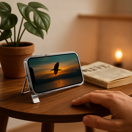 Metal Kickstand Clear Case for iPhone – MagSafe Ready