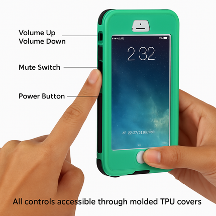 Rugged Water-proof Hybrid Full Cover Case For iPhone 6 Plus