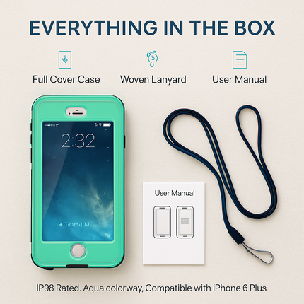 Rugged Water-proof Hybrid Full Cover Case For iPhone 6 Plus