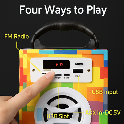 iRola Wireless Speaker 10W Powerful Subwoofer Wooden Loudspeaker FM AUX MMC for iPhone X Samsung S9 Tablet PC