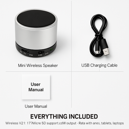 Mini Wireless Speaker for Rich Bass and Portability