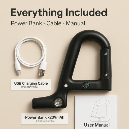2200mAh Power Bank w/Emergency Flashlight Compass Carabiner-Shaped Hiking Camping Use