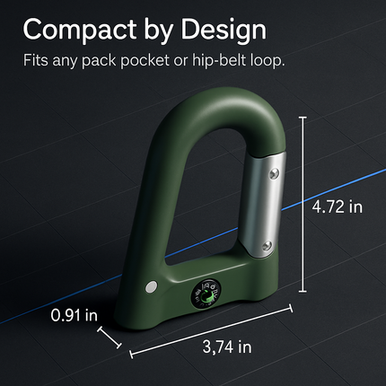 2200mAh Power Bank w/Emergency Flashlight Compass Carabiner-Shaped Hiking Camping Use
