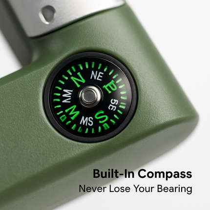 2200mAh Power Bank w/Emergency Flashlight Compass Carabiner-Shaped Hiking Camping Use